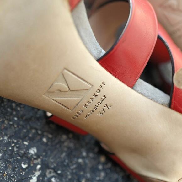 Reed Krakoff Coral Leather Platform Heels | Wedding Guest | Italian Summer Chic - Picture 10 of 14